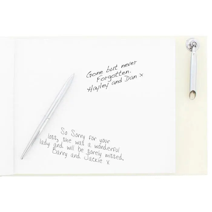 Personalised In Loving Memory Hardback Guest Book & Pen: 4 - Guest Books By Gift Moments