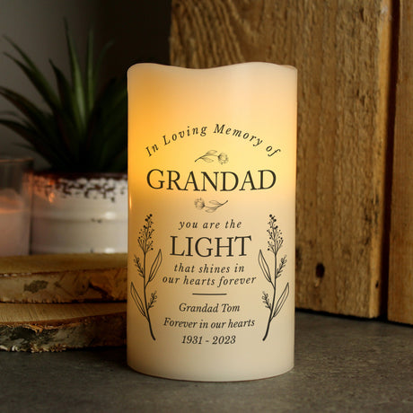 Personalised In Loving Memory LED Candle: 4 - LED Lighting By Gift Moments