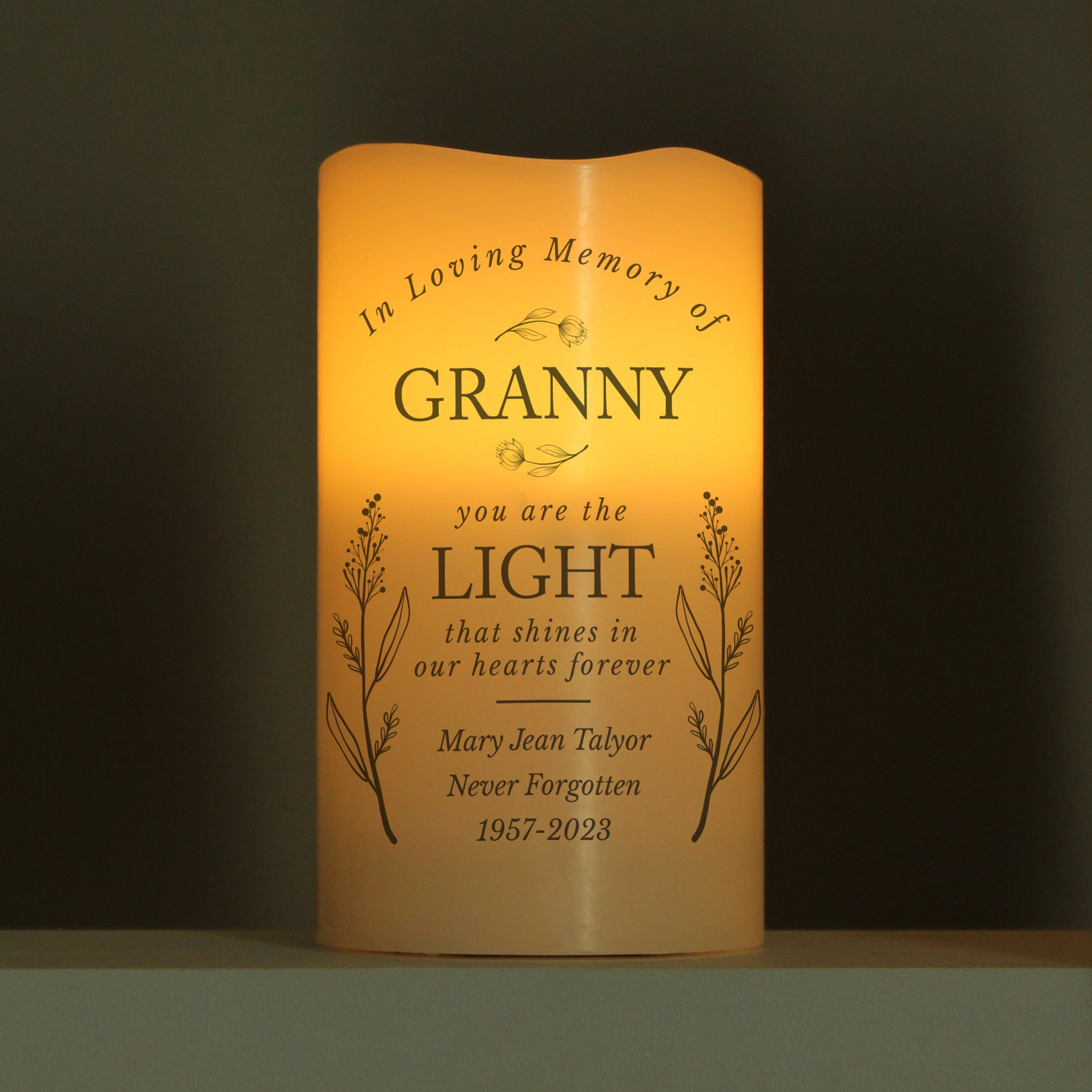 Personalised In Loving Memory LED Candle - Shop LED Lighting At Gift Moments - 2