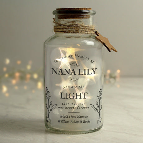 Personalised In Loving Memory LED Glass Jar: 4 - LED Lighting By Gift Moments