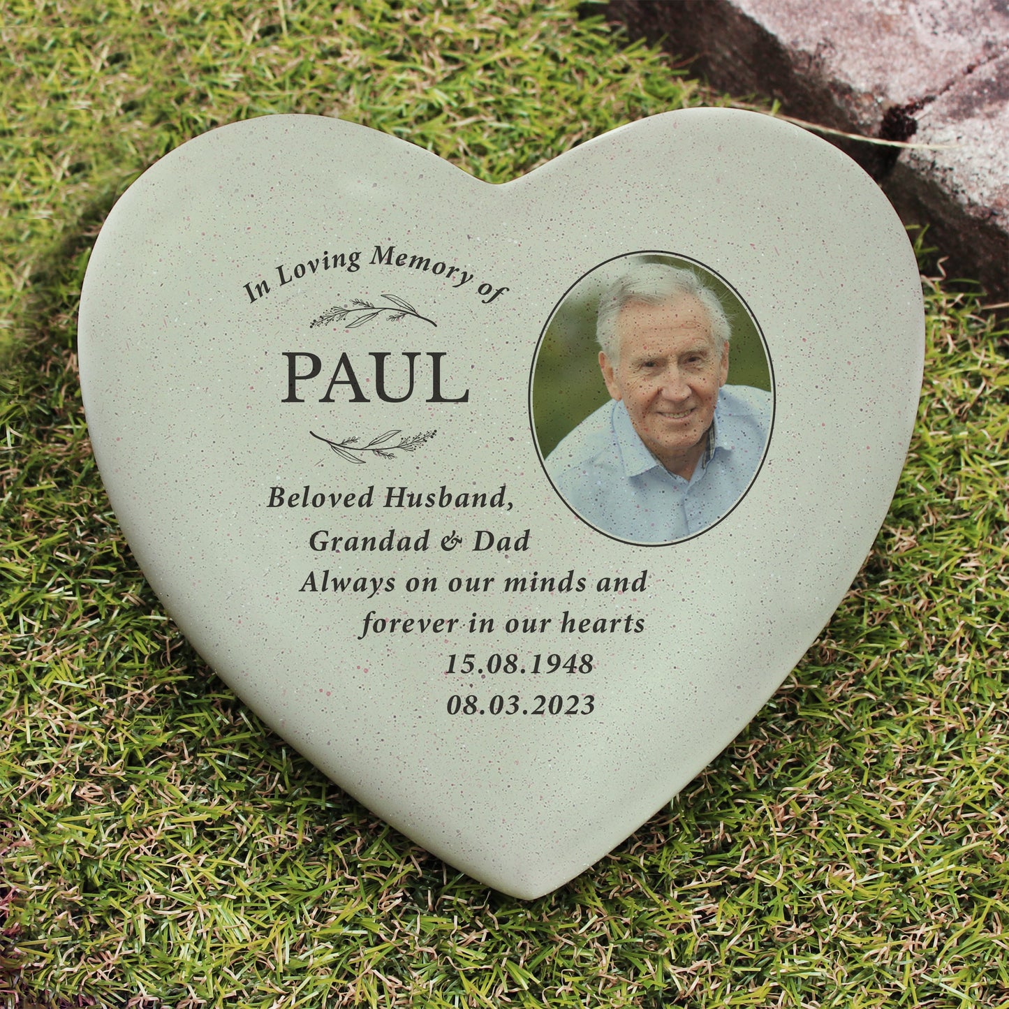 Personalised In Loving Memory Photo Upload Memorial Resin Heart: 1 - Memorials By Gift Moments