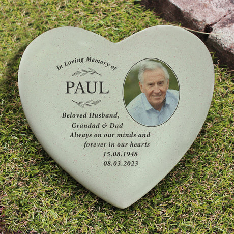 Personalised In Loving Memory Photo Upload Memorial Resin Heart: 1 - Memorials By Gift Moments