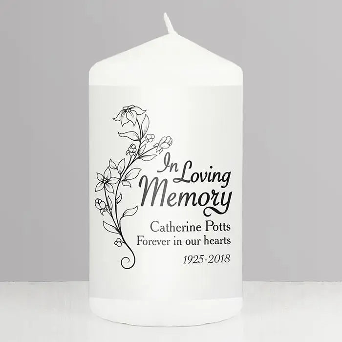 Personalised In Loving Memory Pillar Candle: 1 - Candles By Gift Moments