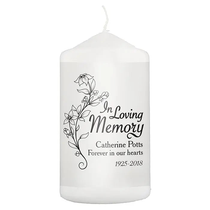 Personalised In Loving Memory Pillar Candle: 2 - Candles By Gift Moments