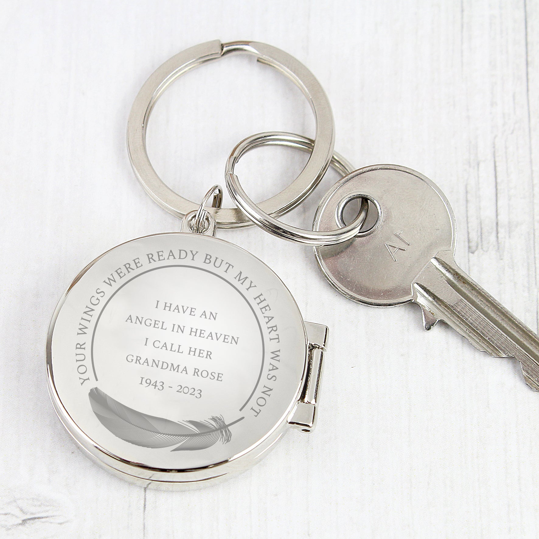 Personalised In Loving Memory Round Photo Keyring: 8 - Keyrings By Gift Moments