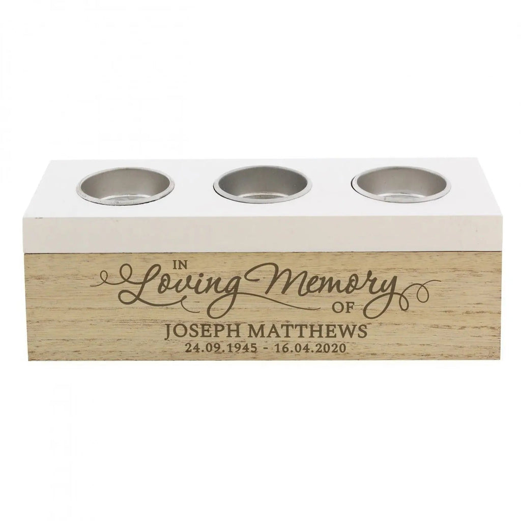 Personalised In Loving Memory Triple Tealight Box - Shop Candle Holders At Gift Moments - 5