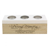Personalised In Loving Memory Triple Tea Light Box: 5 - Candle Holders By Gift Moments