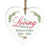 Personalised In Loving Memory Wooden Heart Decoration: 4 - Christmas Decorations By Gift Moments