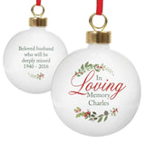 Personalised Memory Wreath Bauble: 2 - Christmas Baubles By Gift Moments