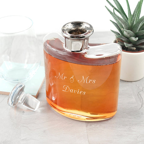 LSA Platinum Necked Personalised Decanter: 2 - Script - Barware By LSA International