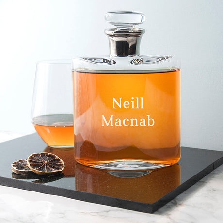 LSA Platinum Necked Personalised Decanter: 1 - Serif - Barware By LSA International