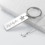 Personalised Lucky Star Necklace and Keyring Set: 1 - Necklaces By Gift Moments