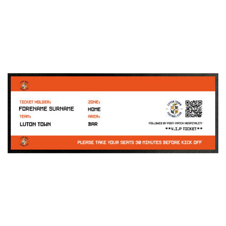 Personalised Luton Town FC Ticket Bar Runner: 1 - Barware By Luton Town