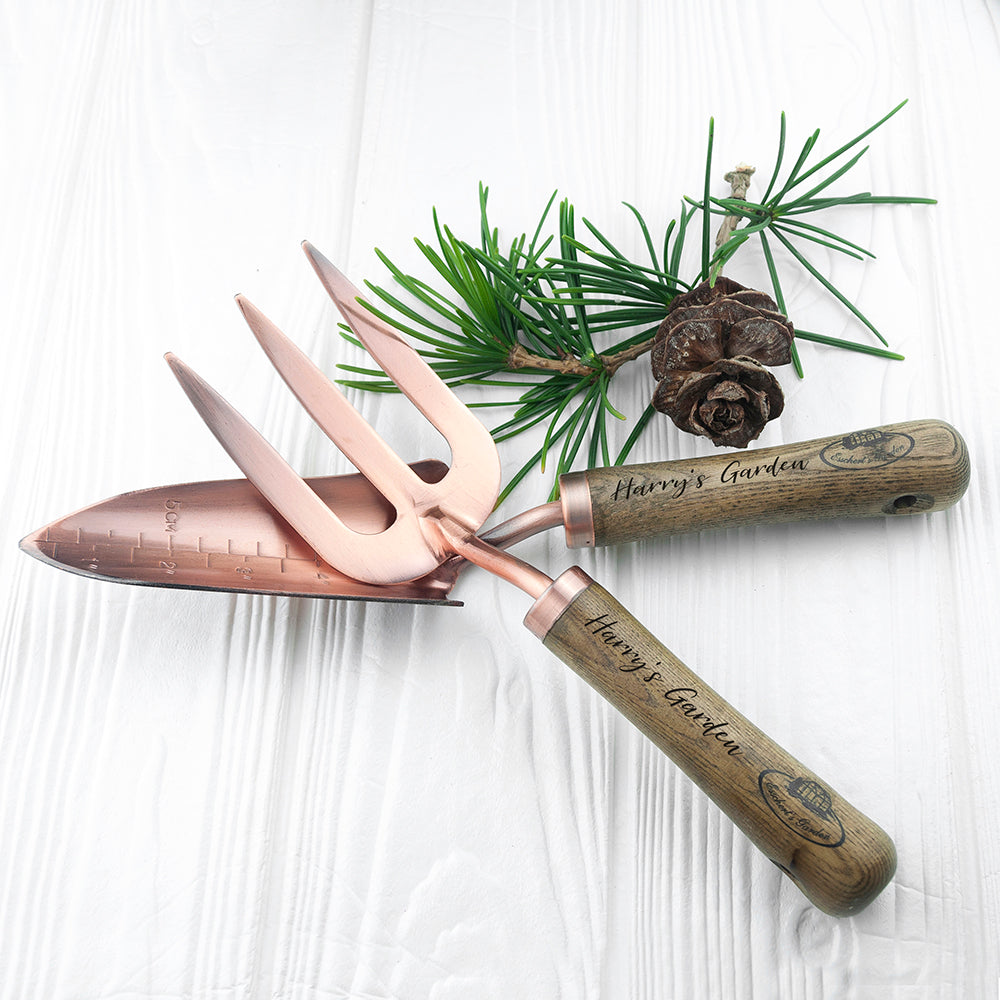 Personalised Luxe Copper Trowel and Fork Set: 7 - Tools & Storage By Gift Moments