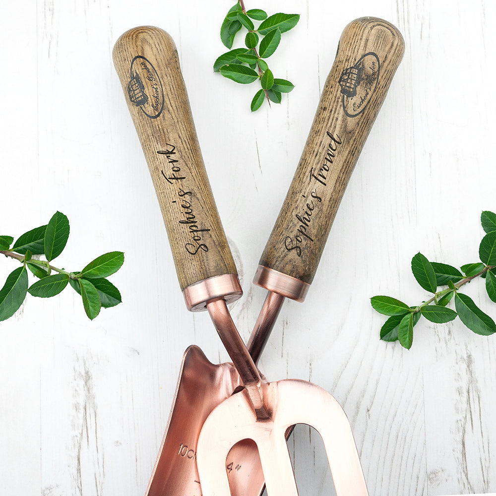 Personalised Luxe Copper Trowel and Fork Set: 2 - Tools & Storage By Gift Moments