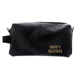 Personalised Luxury Black leatherette Wash Bag: 4 - Toiletry & Makeup Bags By Gift Moments