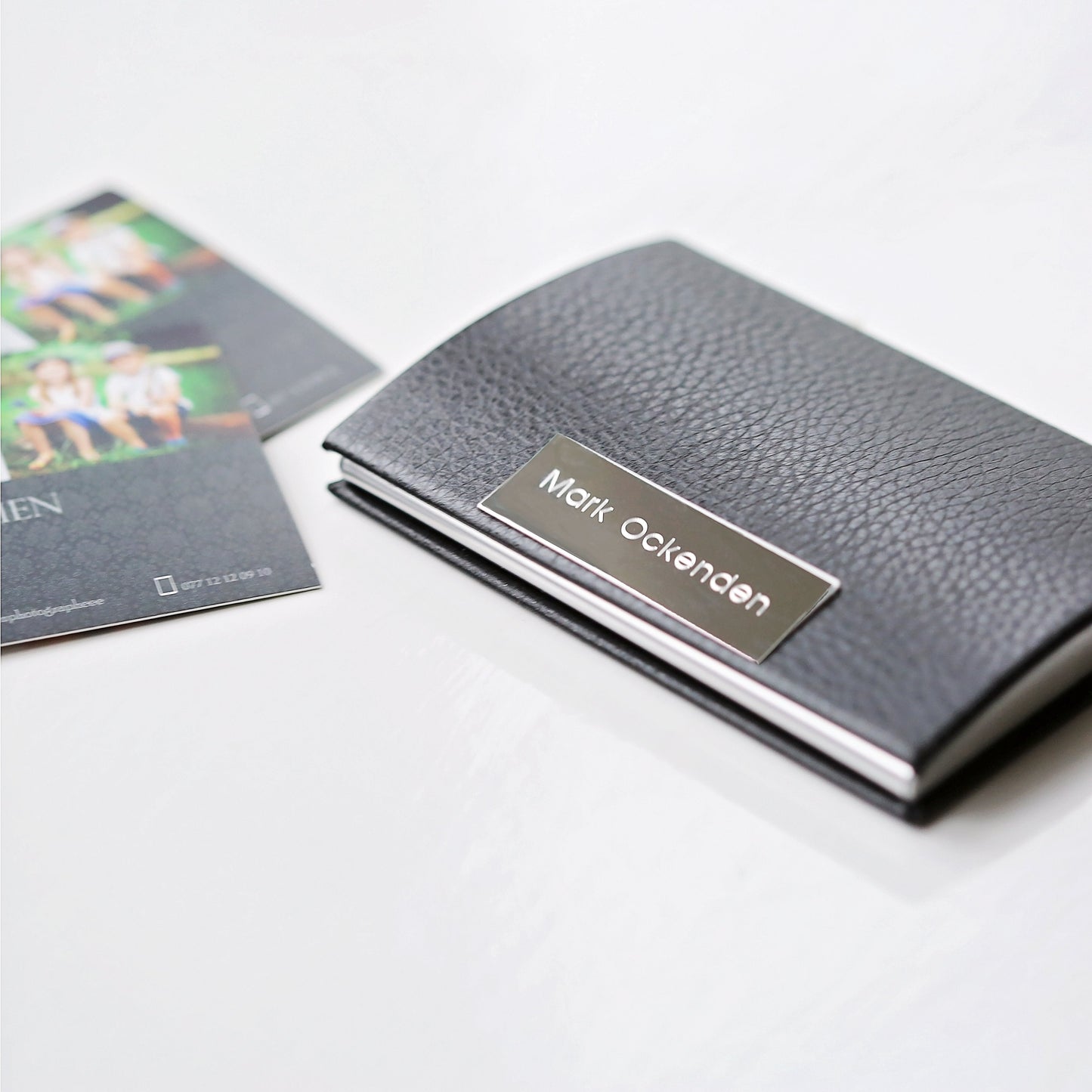 Personalised Luxury Business Card Holders: 2 - Black - Business Card Cases By Gift Moments
