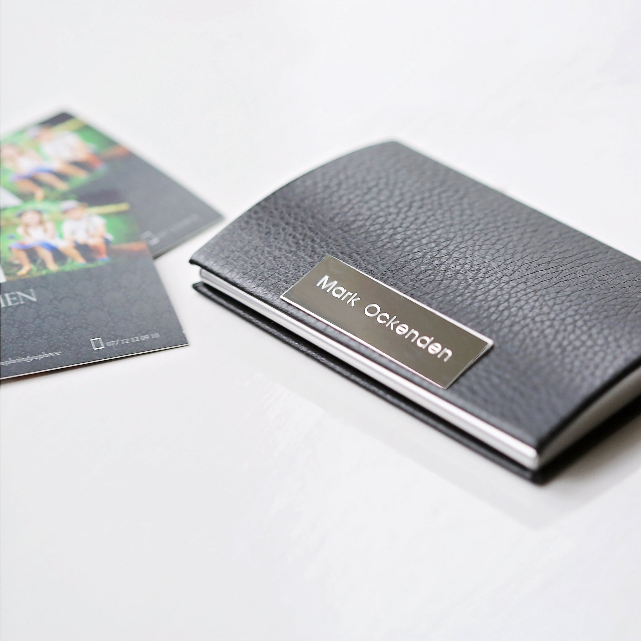 Personalised Luxury Business Card Holders: 2 - Black - Business Card Cases By Gift Moments