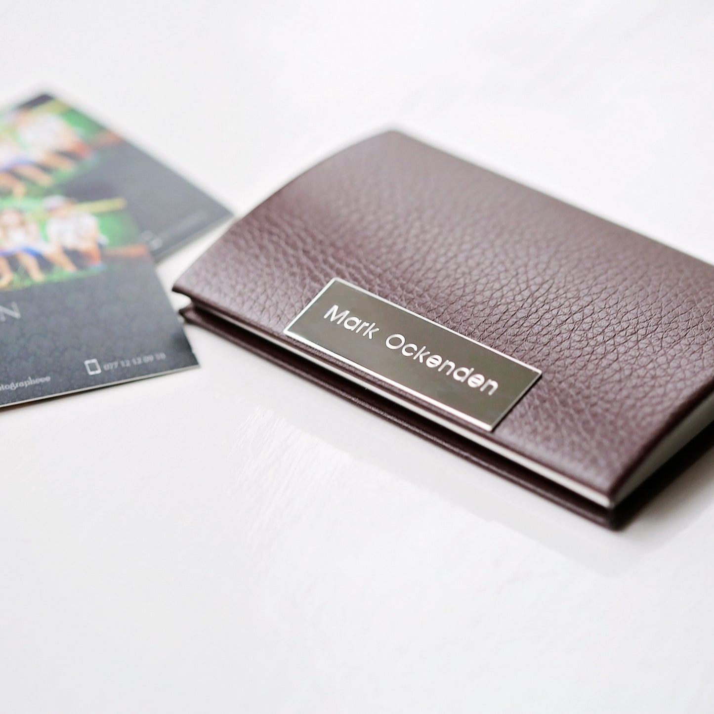 Personalised Luxury Business Card Holders: 1 - Brown - Business Card Cases By Gift Moments