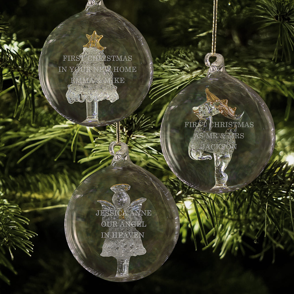 Personalised Luxury Glass Christmas Baubles - Shop Christmas Baubles At Gift Moments - 1