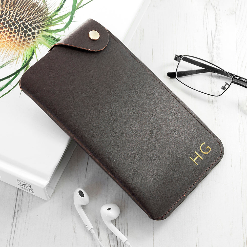 Personalised Luxury Leather Glasses Cases: 2 - Brown - Glasses Cases By Gift Moments
