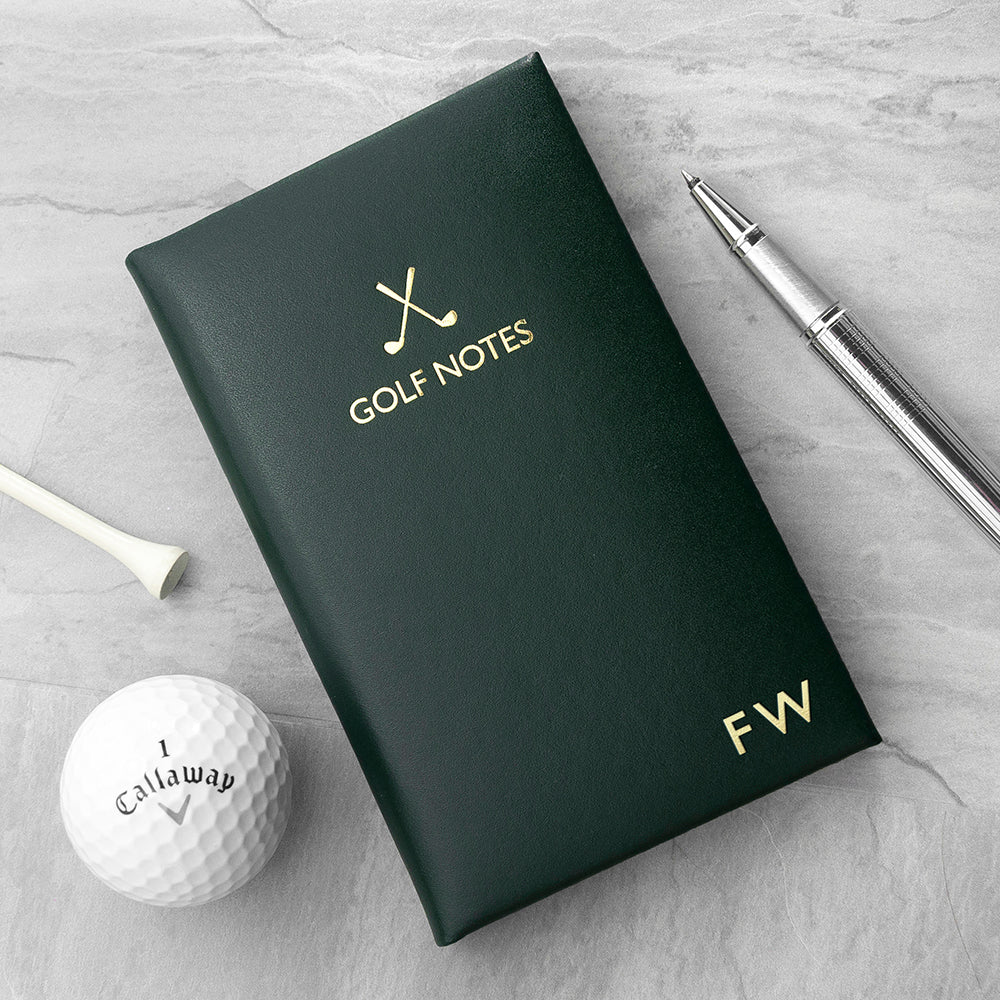 Personalised Luxury Leather Golf Notebooks: 2 - Notebooks By Gift Moments