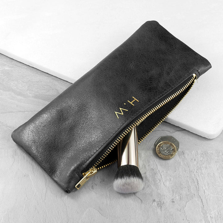 Personalised Luxury Slimline Black Leather Clutch: 3 - Bags & Purses By Gift Moments
