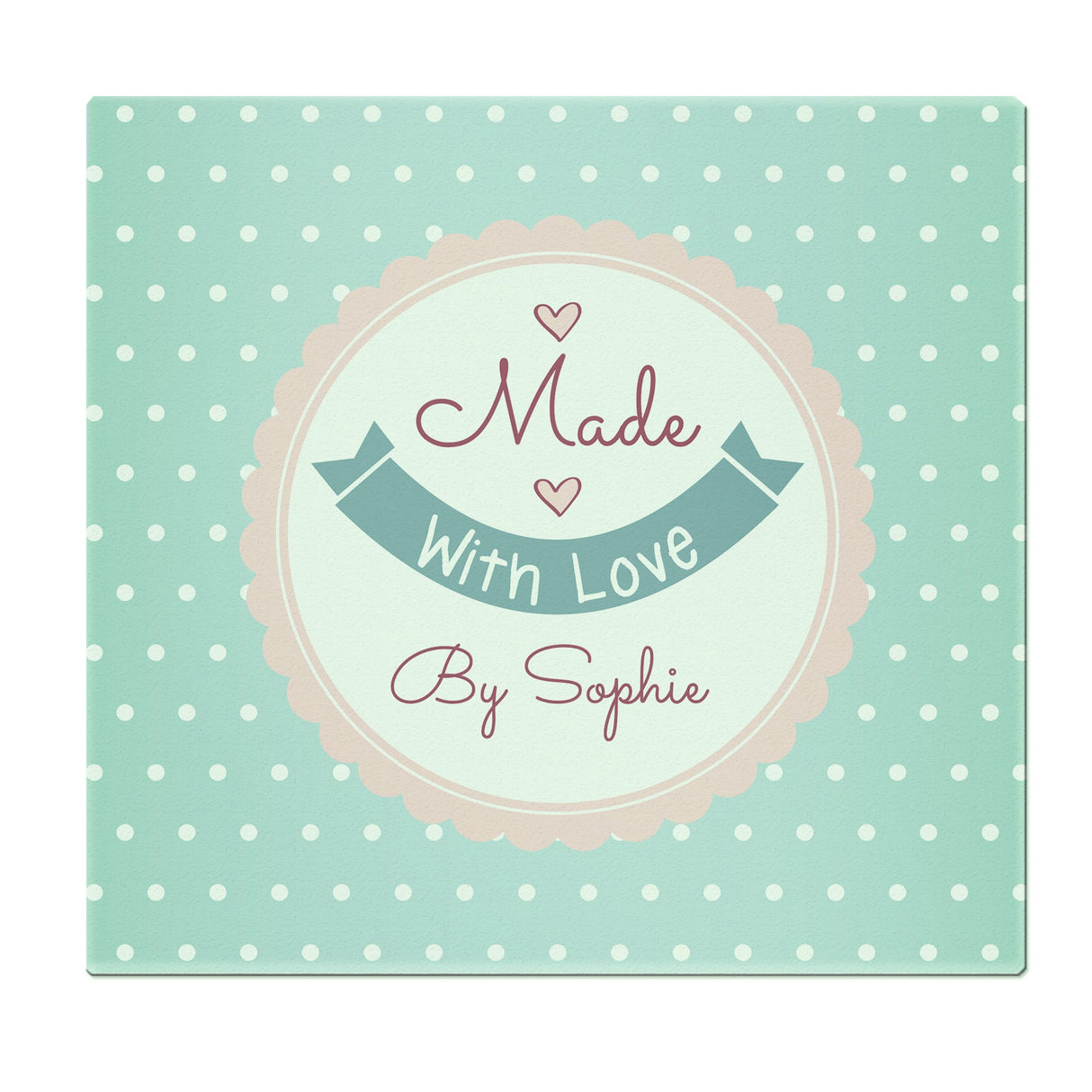 Personalised Made with Love Glass Chopping Board/Worktop Saver: 6 - Chopping Boards By Gift Moments