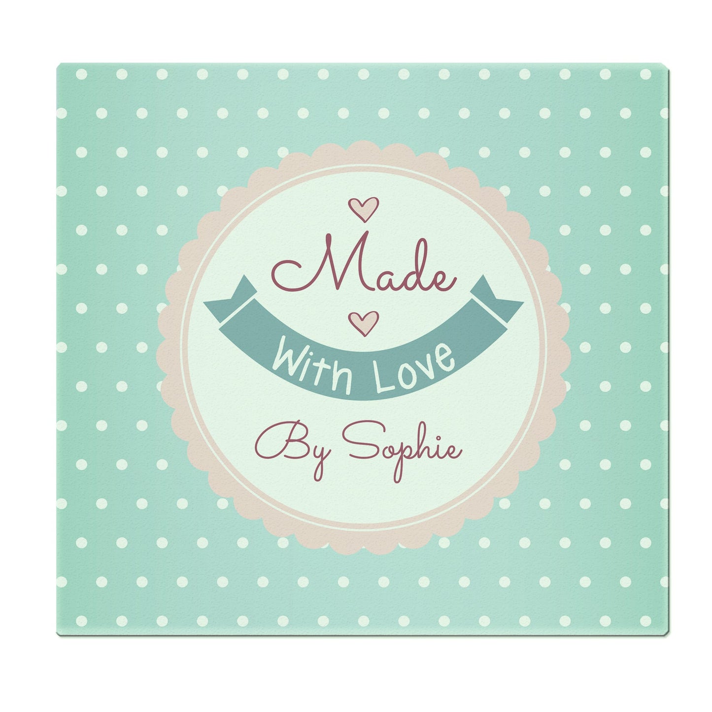 Personalised Made with Love Glass Chopping Board/Worktop Saver: 6 - Chopping Boards By Gift Moments