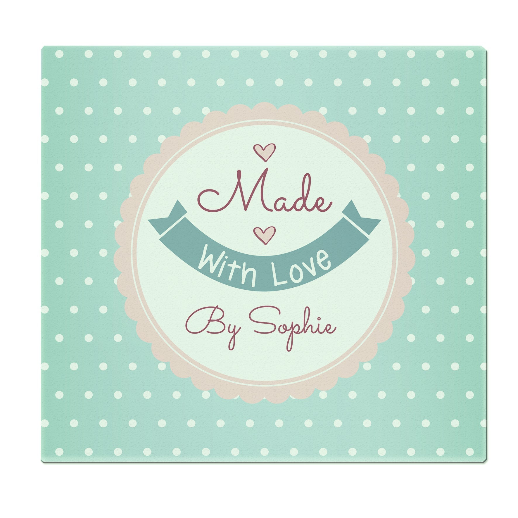 Personalised Made with Love Glass Chopping Board/Worktop Saver - Shop Chopping Boards At Gift Moments - 6
