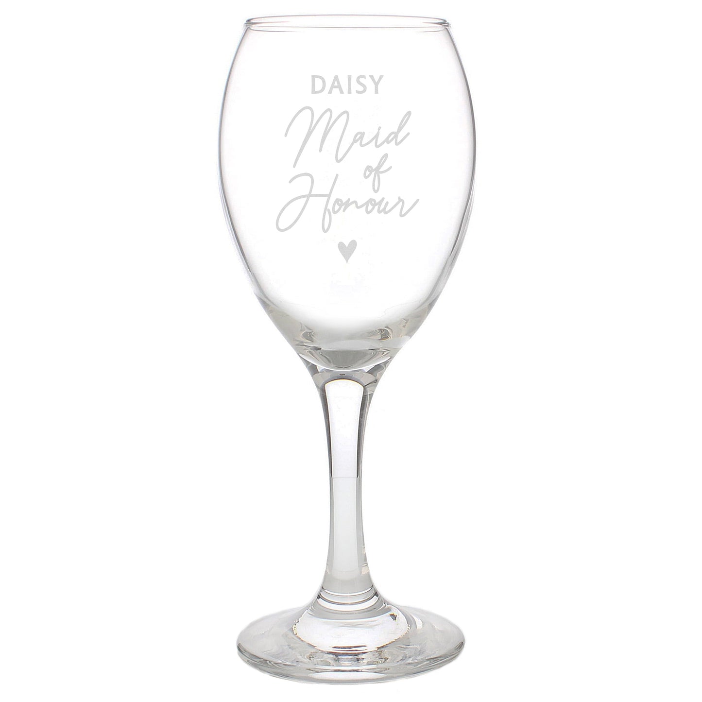 Personalised Maid of Honour Wine Glass: 3 - Wine Glasses By Gift Moments