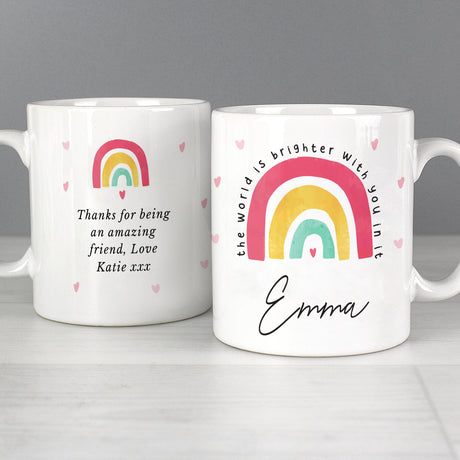 Personalised You Make The World Brighter Mug: 2 - Mugs By Gift Moments