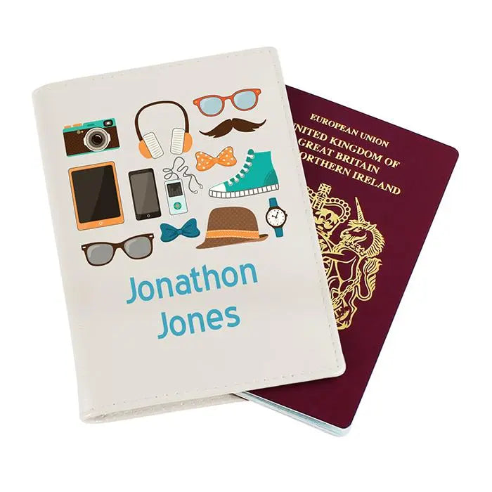 Personalised Male Essentials Cream Passport Holder: 3 - Passport Holders By Gift Moments
