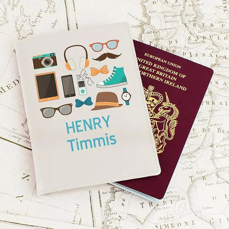 Personalised Male Essentials Cream Passport Holder: 1 - Passport Holders By Gift Moments