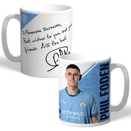 Personalised Manchester City FC Foden Autograph Mug: 1 - Mugs By Manchester City