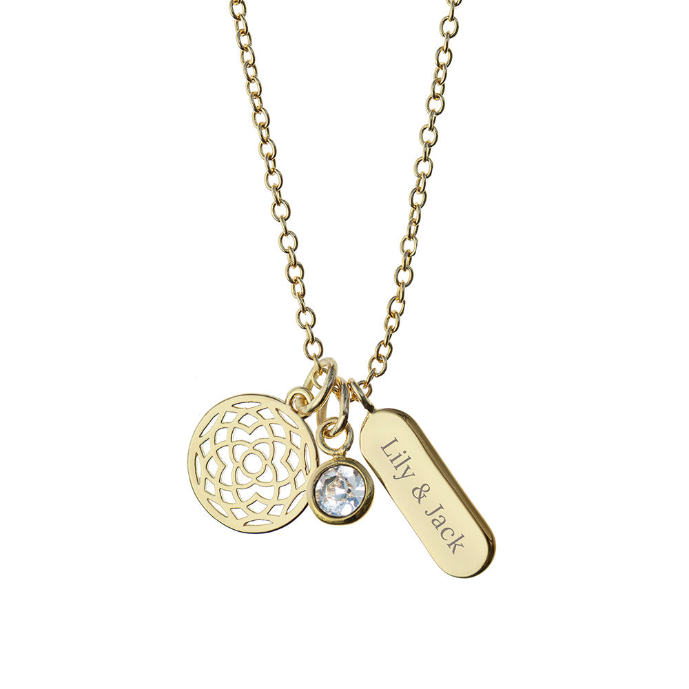 Personalised Mandala Charms Necklace: 3 - Necklaces By Gift Moments
