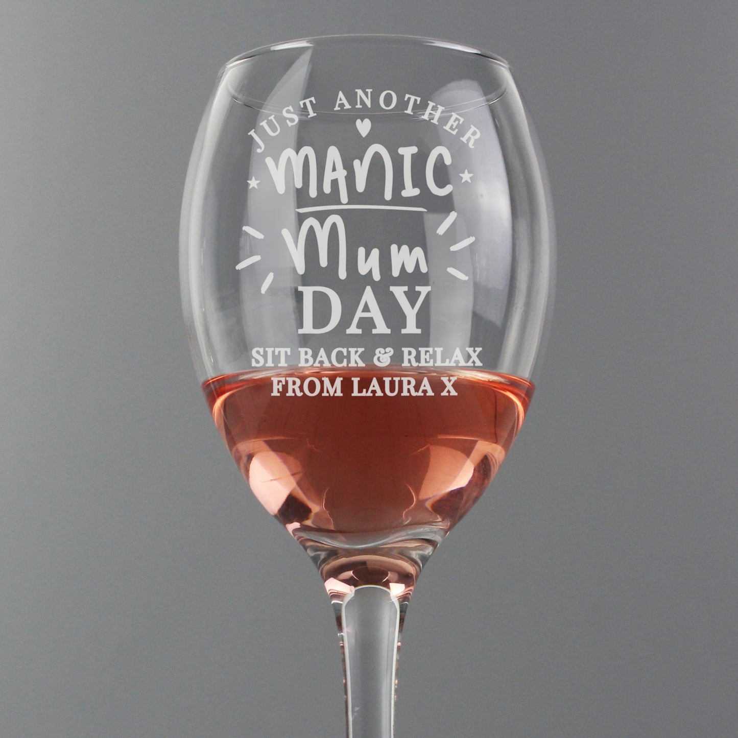 Personalised Manic Mum Day Wine Glass: 5 - Wine Glasses By Gift Moments