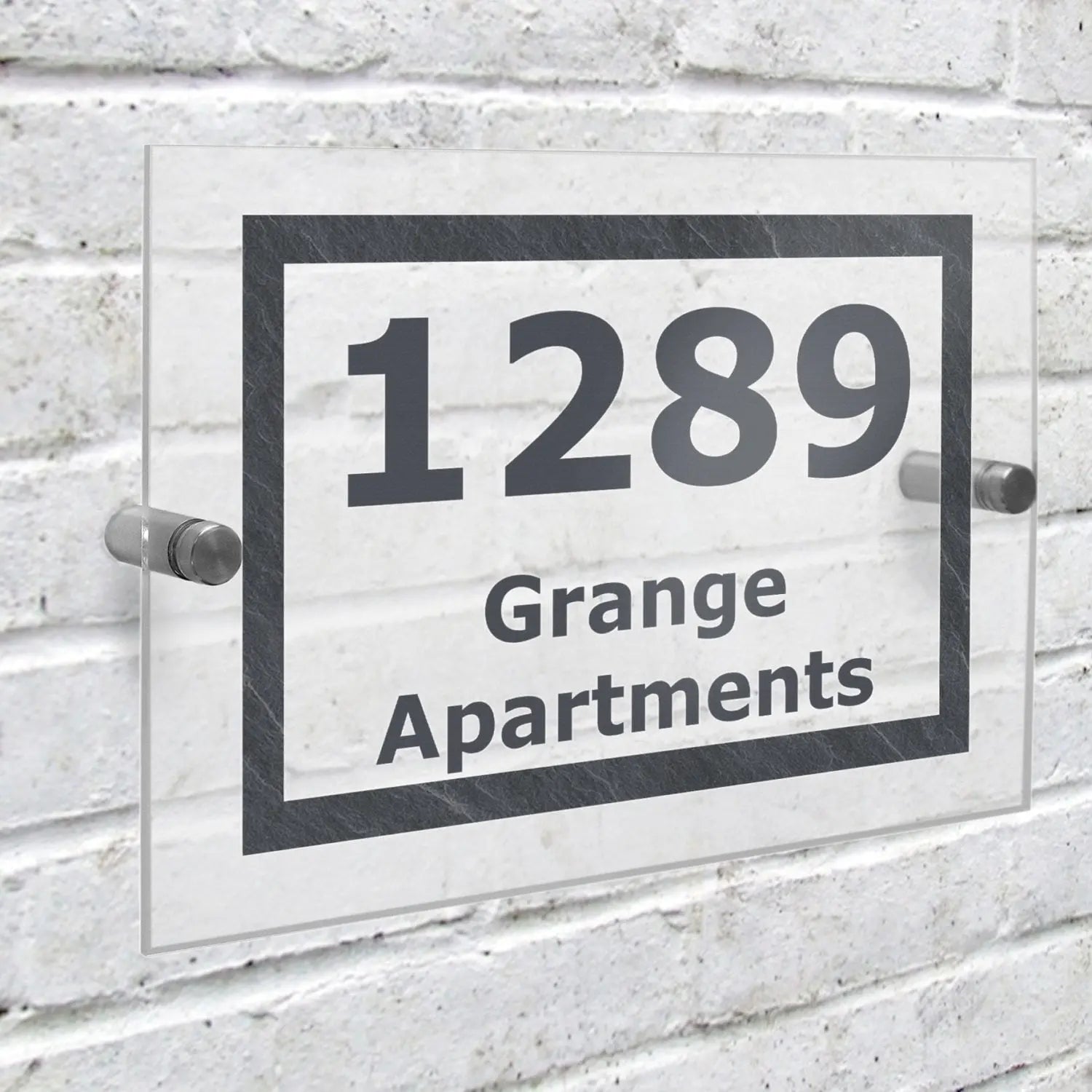 Personalised Marble Acrylic House Sign: 2 - House Signs By Gift Moments