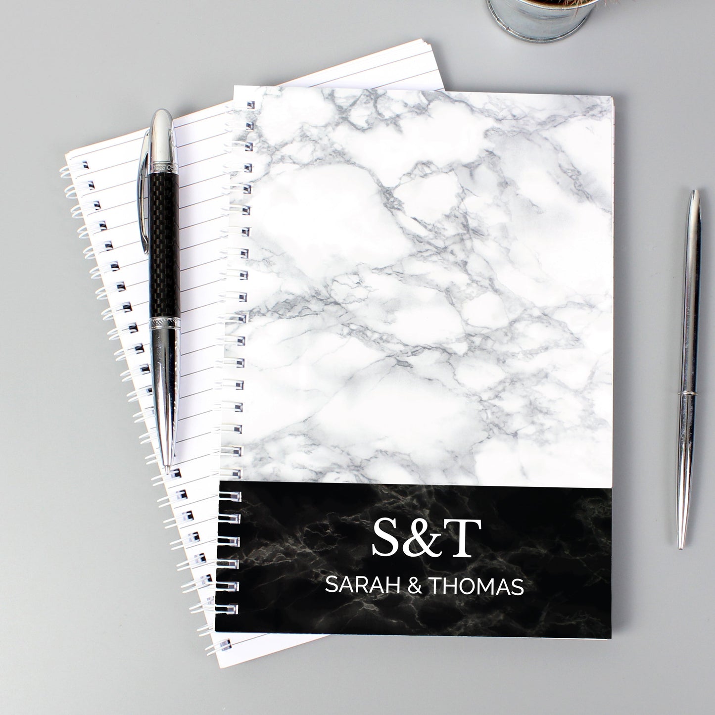 Personalised Marble Effect A5 Notebook: 1 - Notebooks By Gift Moments