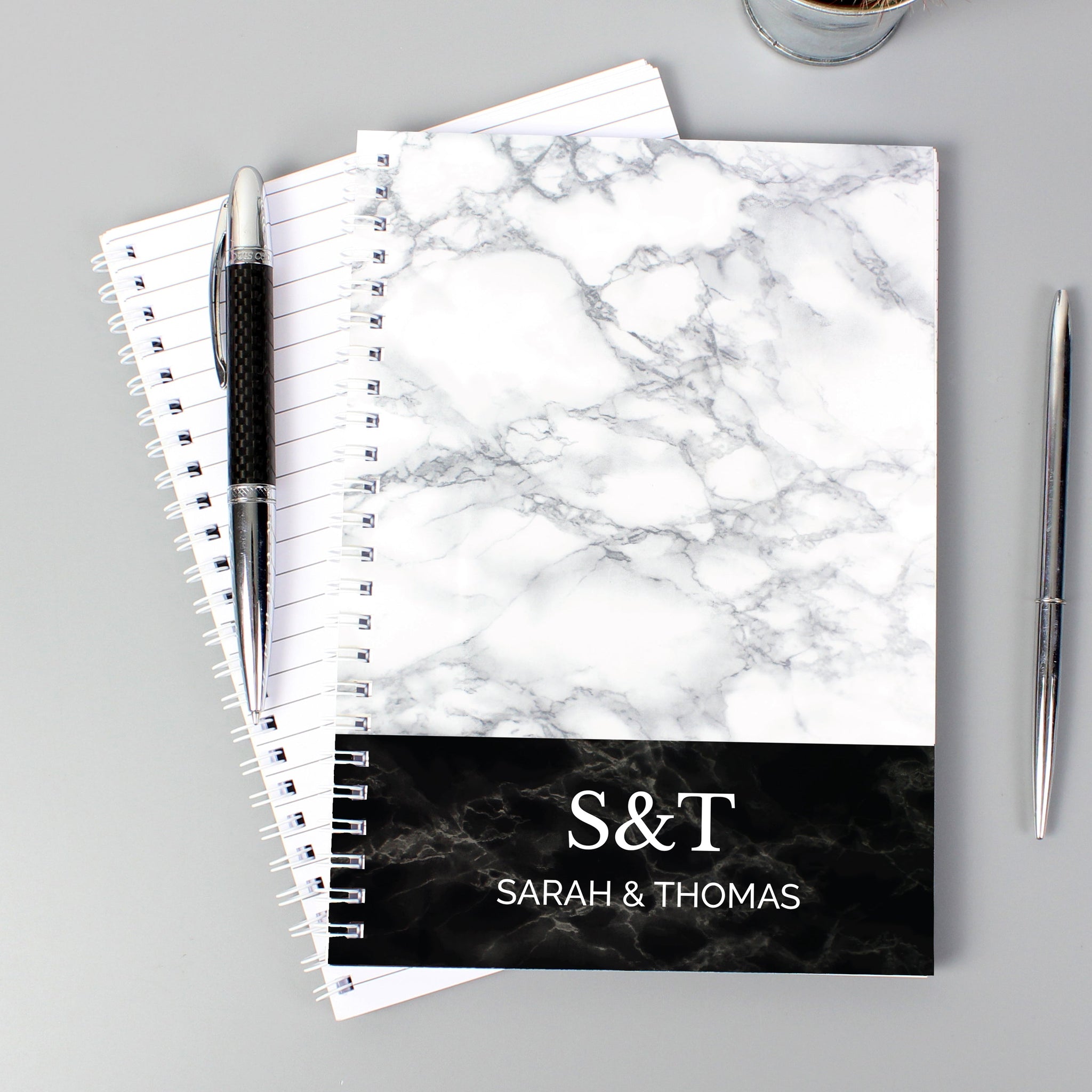 Personalised Marble Effect A5 Notebook: 1 - Notebooks By Gift Moments
