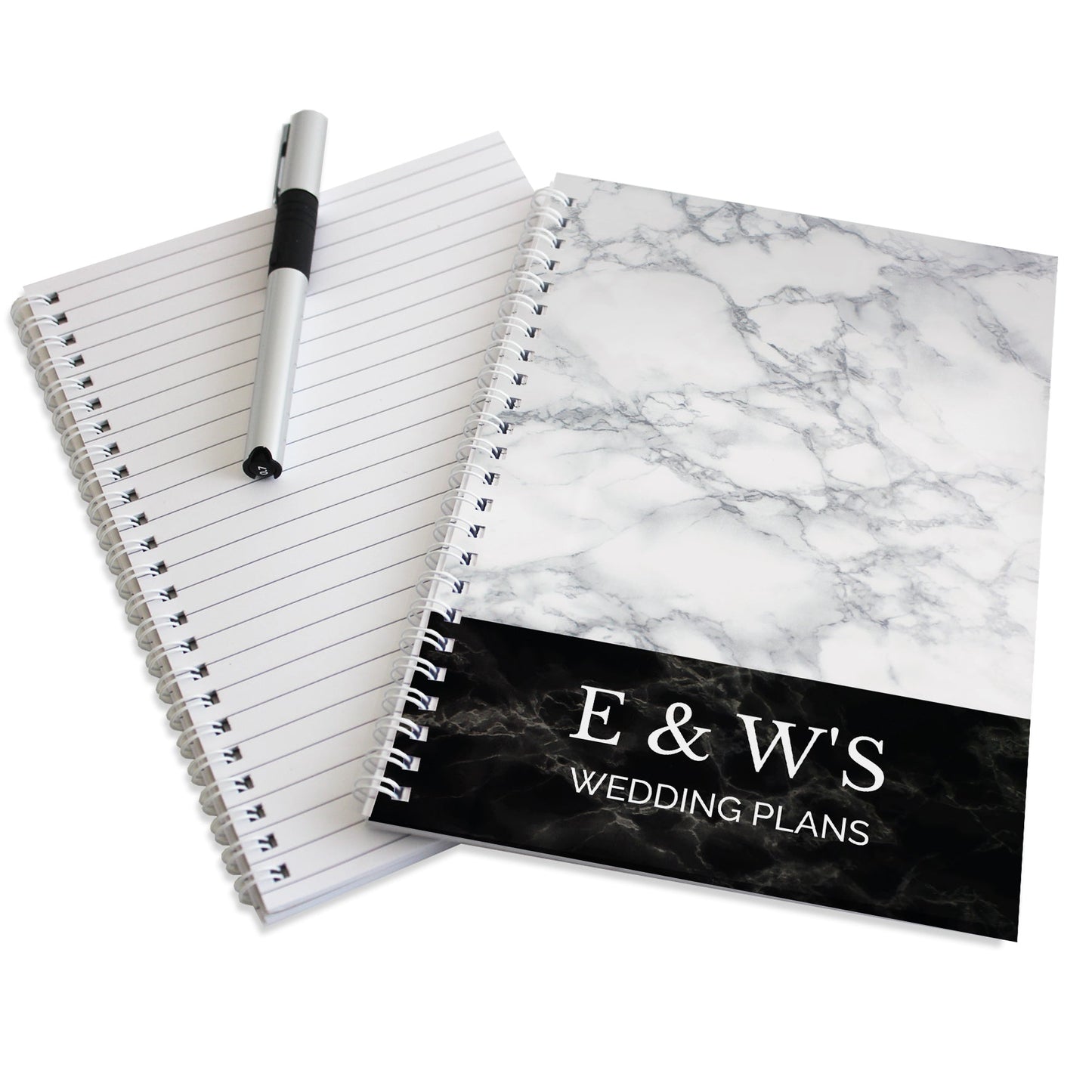 Personalised Marble Effect A5 Notebook: 6 - Notebooks By Gift Moments