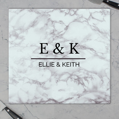 Personalised Marble Effect Glass Chopping Board/Worktop Saver: 1 - Chopping Boards By Gift Moments