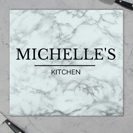 Personalised Marble Effect Glass Chopping Board/Worktop Saver: 5 - Chopping Boards By Gift Moments