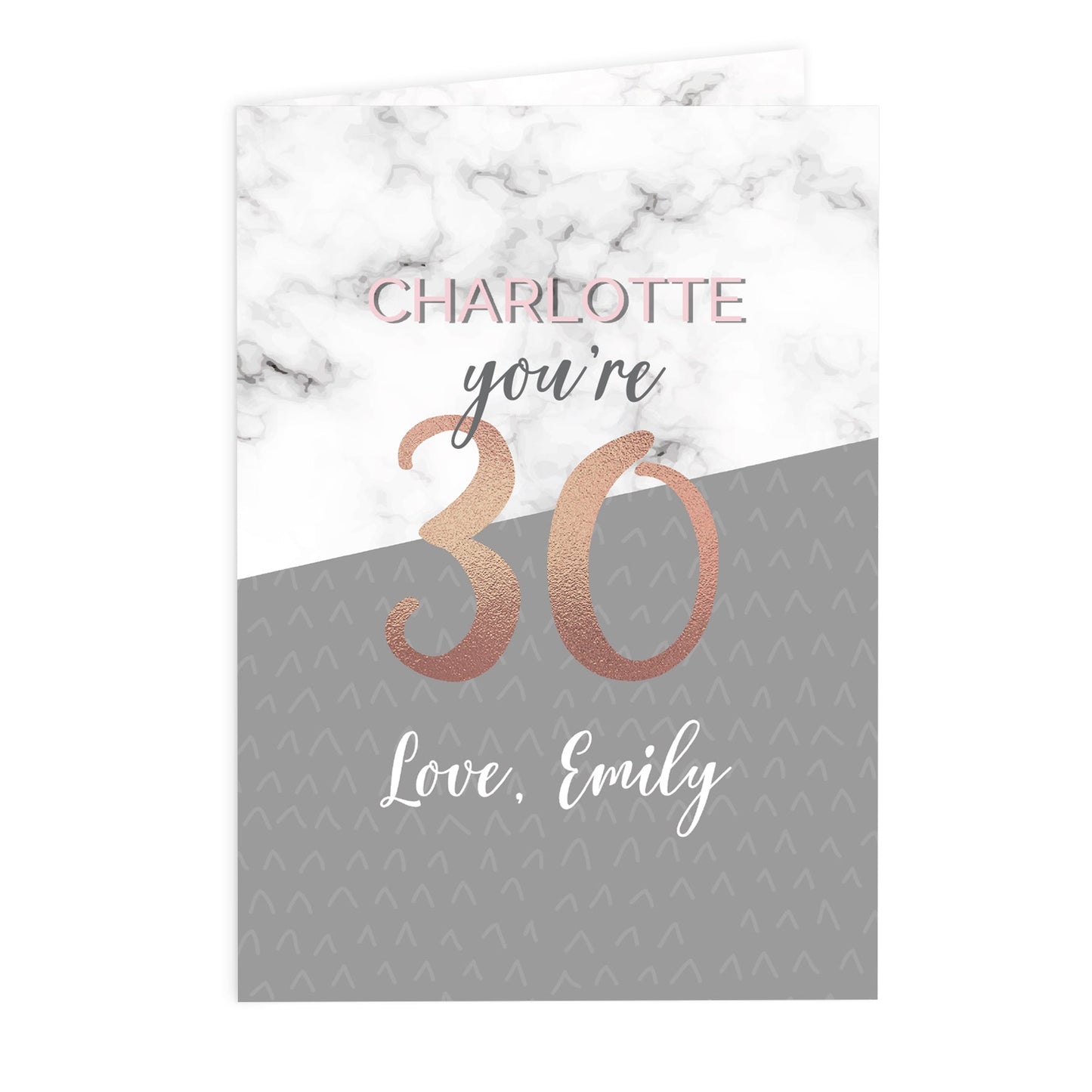 Personalised Marble and Rose Gold Birthday Card: 4 - Greeting Cards By Gift Moments