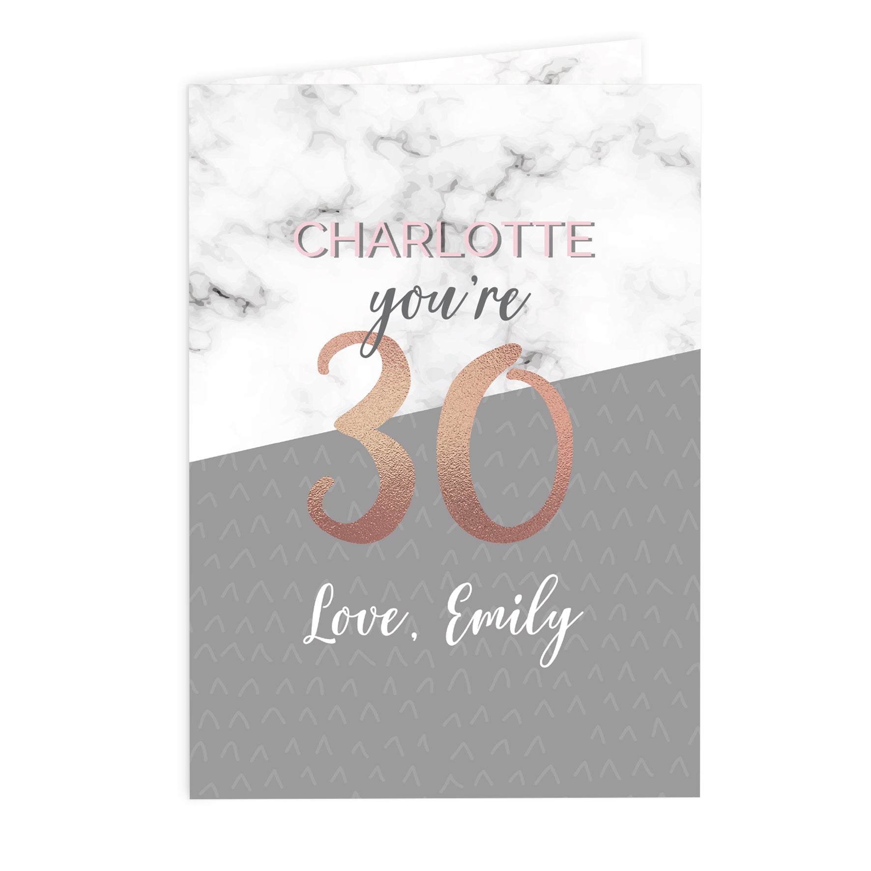 Personalised Marble and Rose Gold Birthday Card: 4 - Greeting Cards By Gift Moments