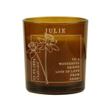 Personalised March Birth Flower Amber Glass Candle: 5 - Candles By Gift Moments