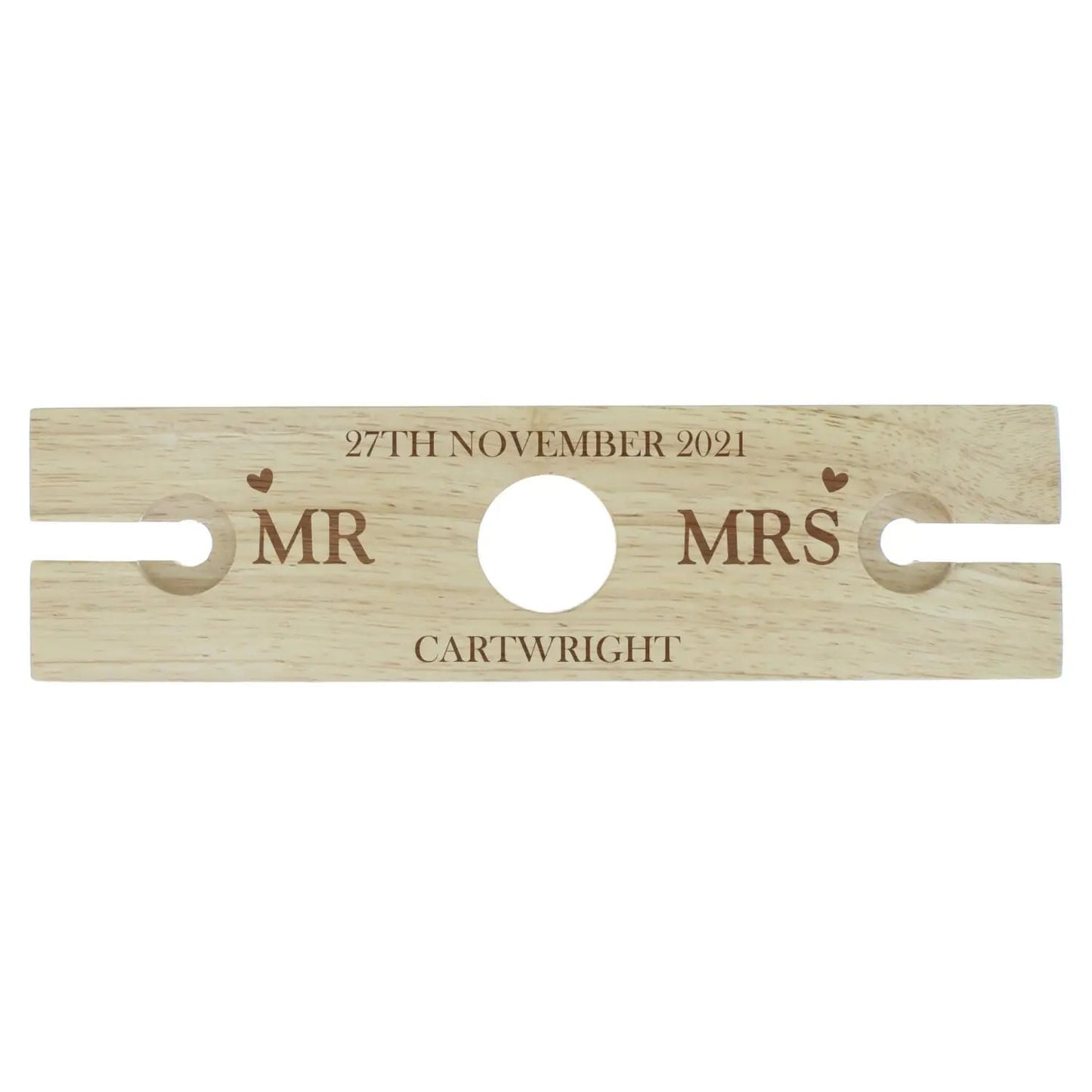 Personalised Married Couple Wine Glass & Bottle Holder: 6 - Barware By Gift Moments