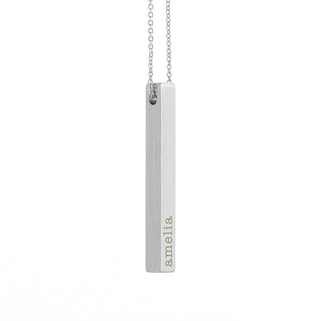 Personalised Matt Vertical Bar Necklaces: 6 - Necklaces By Gift Moments