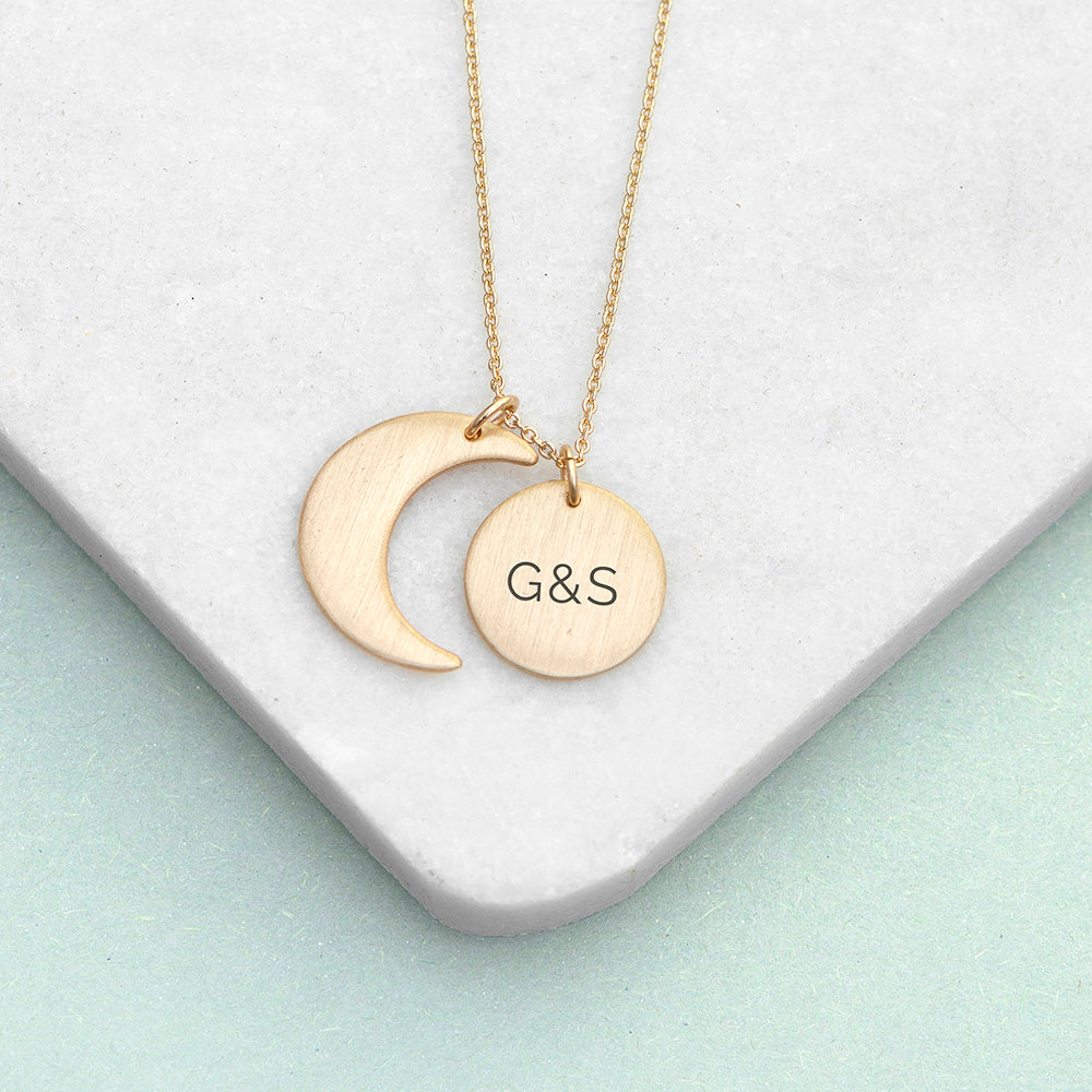 Personalised Matte Moon and Sun Necklace: 3 - Necklaces By Gift Moments