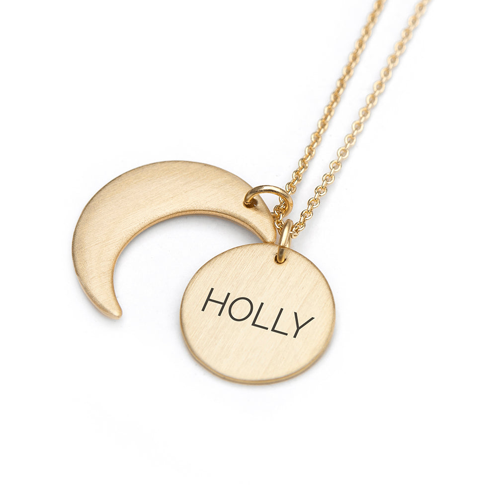 Personalised Matte Moon and Sun Necklace: 5 - Necklaces By Gift Moments